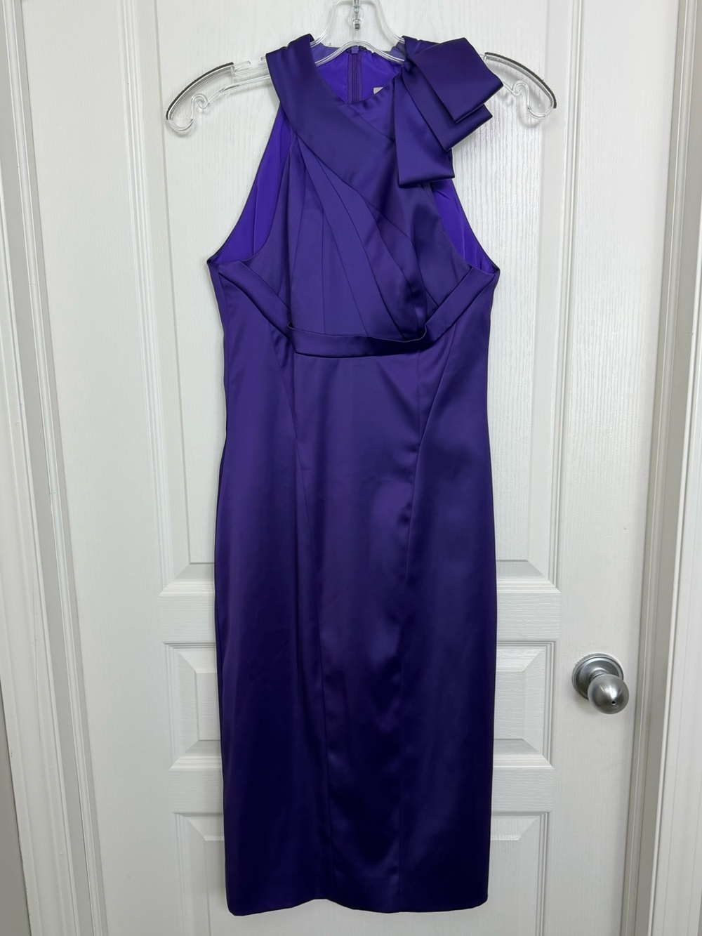New Karen Millen Cocktail Formal Evening Dress Size 6 Purple - Picture 3 of 9